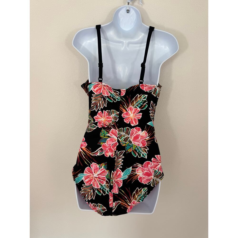 Tahiti Tropical Floral Keyhole One Piece Swimsuit Large 12/14 - Picture 4 of 5